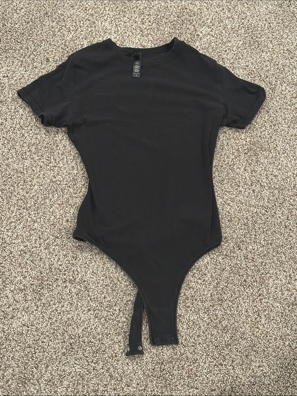 SKIMS Black Short-Sleeve Bodysuit